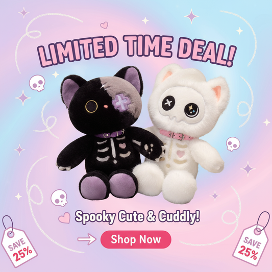 Adorable Alert: Kawaii Devil Skeleton Cat Plush Toy Now Available!