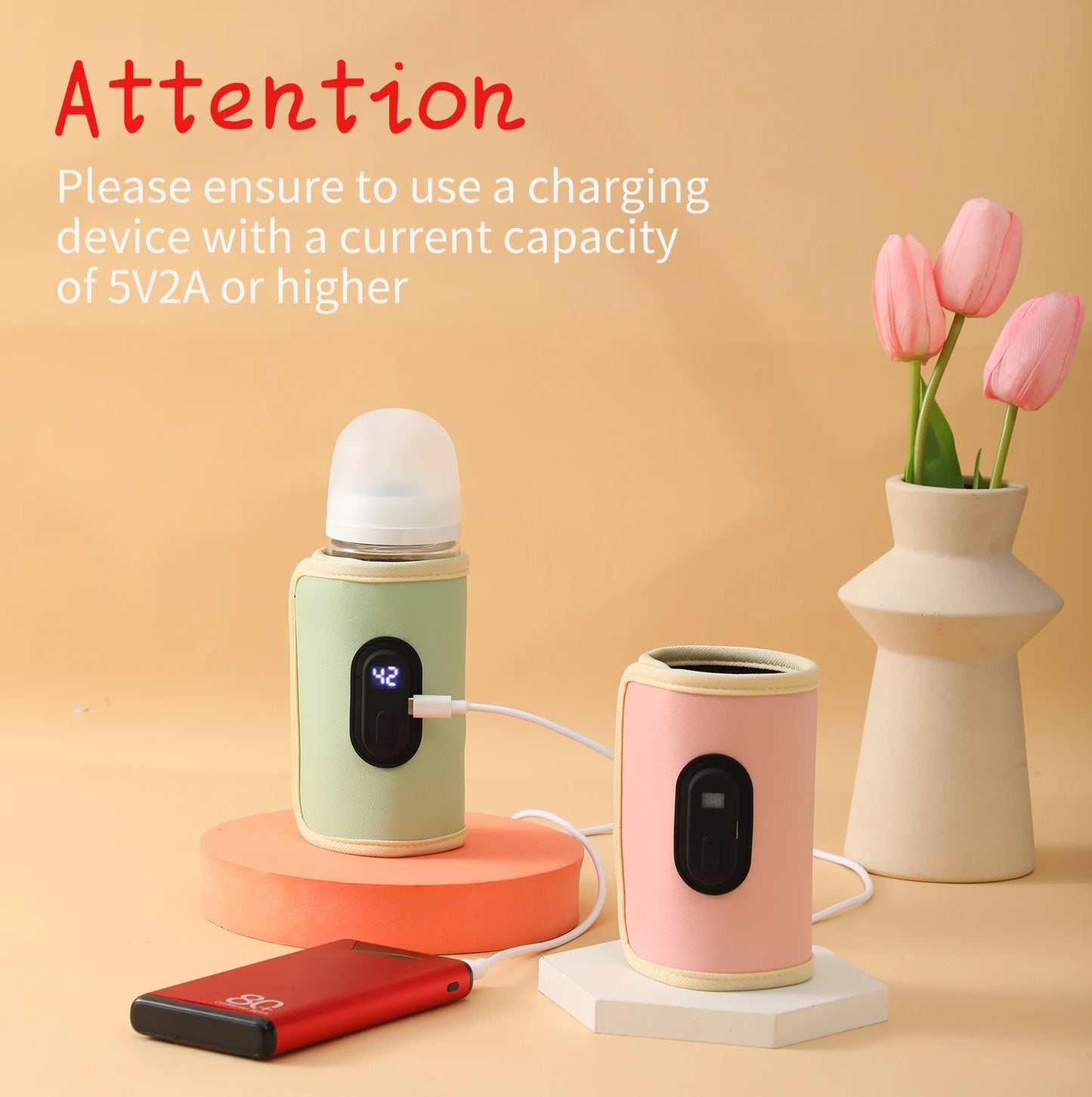 Baby Milk Warmer Baby Nursing Bottle Heater, Portable USB Bottle Warmer for Car, Outdoor Travel Accessories Outdoor Portable