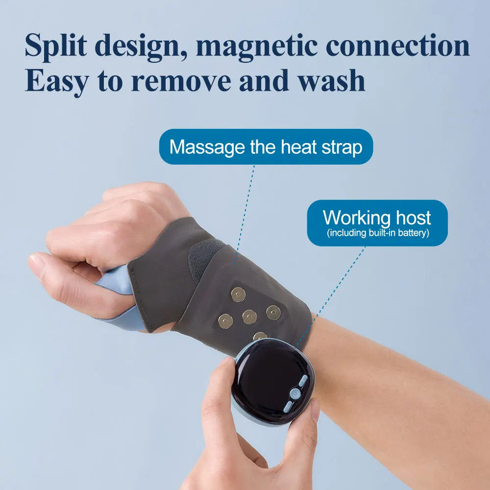 Heating Massage Hand Pad Wrap Brace Splint for Carpal Tunnel Relief Support for Right & Left Hand Men & Women