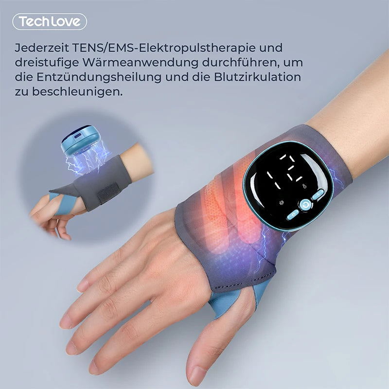 Heating Massage Hand Pad Wrap Brace Splint for Carpal Tunnel Relief Support for Right & Left Hand Men & Women