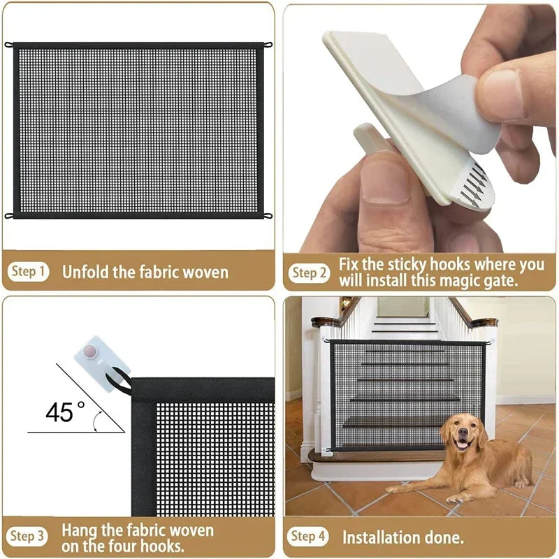 Pet Barrier Fence - Portable Breathable Mesh Gate for Dogs & Babies - FREE SHIPPING