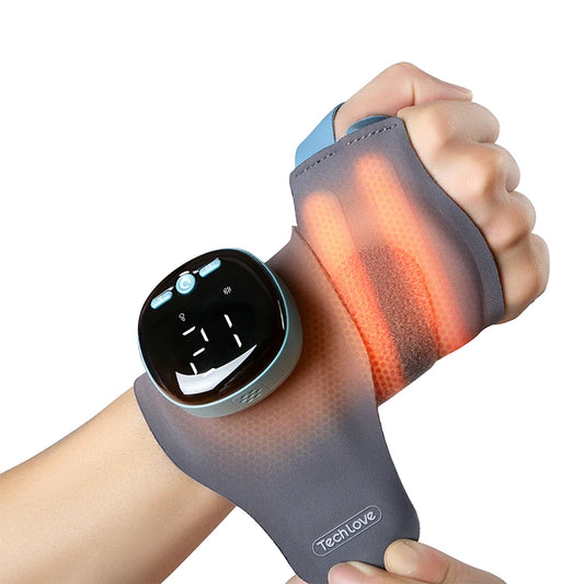 Heating Massage Hand Pad Wrap Brace Splint for Carpal Tunnel Relief Support for Right & Left Hand Men & Women