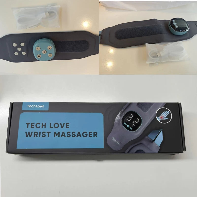 Heating Massage Hand Pad Wrap Brace Splint for Carpal Tunnel Relief Support for Right & Left Hand Men & Women