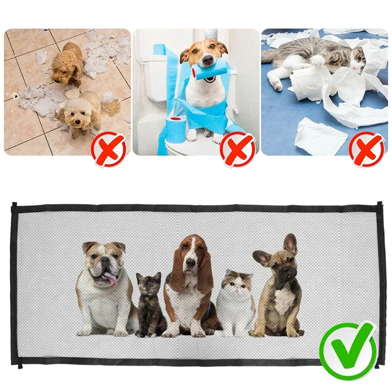 Pet Barrier Fence - Portable Breathable Mesh Gate for Dogs & Babies - FREE SHIPPING