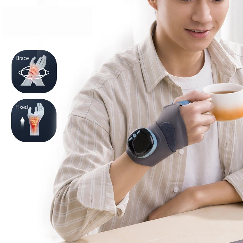 Heating Massage Hand Pad Wrap Brace Splint for Carpal Tunnel Relief Support for Right & Left Hand Men & Women